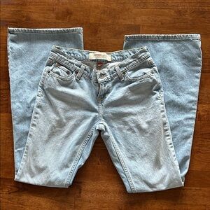 Massimo, low rise, flare, vintage, Y2K trendy, cotton light blue jeans, size 5
